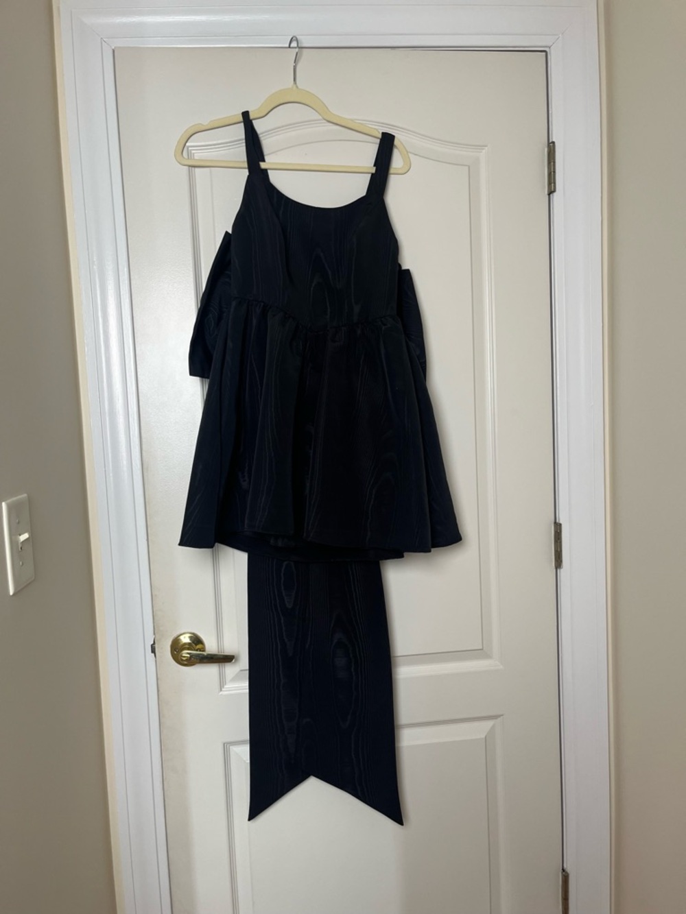 NWT LoveShackFancy Spin Black Bow-Back Mini Dress - Picture 2 of 5